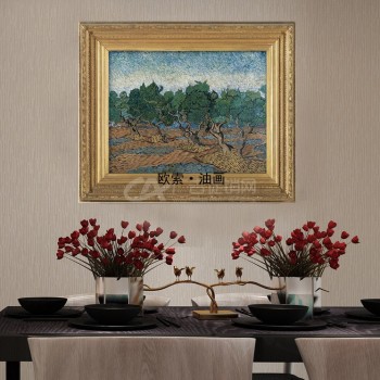 厂家直销 纯手绘精美立体客厅大堂卧室玄关装饰油画 树林壁画