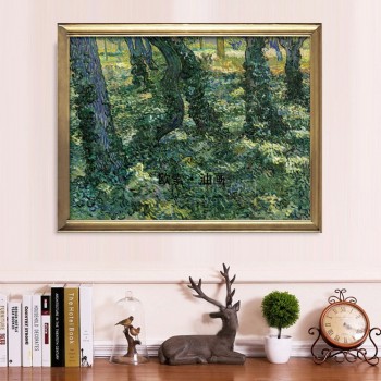 欧索名画 客厅卧室背景墙配画装饰画绿藻森林风景油画欧式 批发