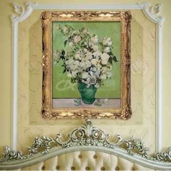 欧式古典挂画玄关手绘油画 现代花卉油画 喷绘挂画布欧索壁画