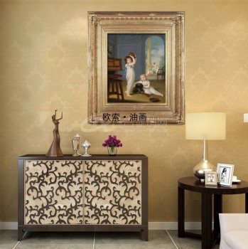 欧式名画人物油画 家居酒店会所装饰画 高品质室内有框装饰油画