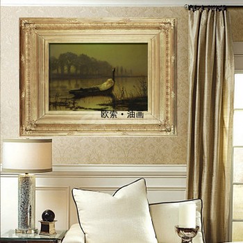 欧索现代欧式客厅装饰油画高端油画孤帆远景挂画卧室装饰风景油画