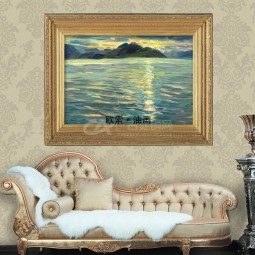 厂家直销喷绘装饰欧美油画酒店客厅卧室背景装饰地中海挂画壁画